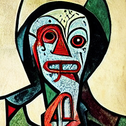 Text-to-image sample zombie picasso 1