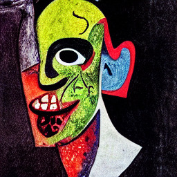 Text-to-image sample zombie picasso 2